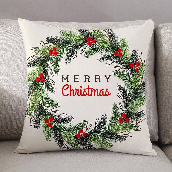 Christmas Wreath Cushion - YuvaFlowers