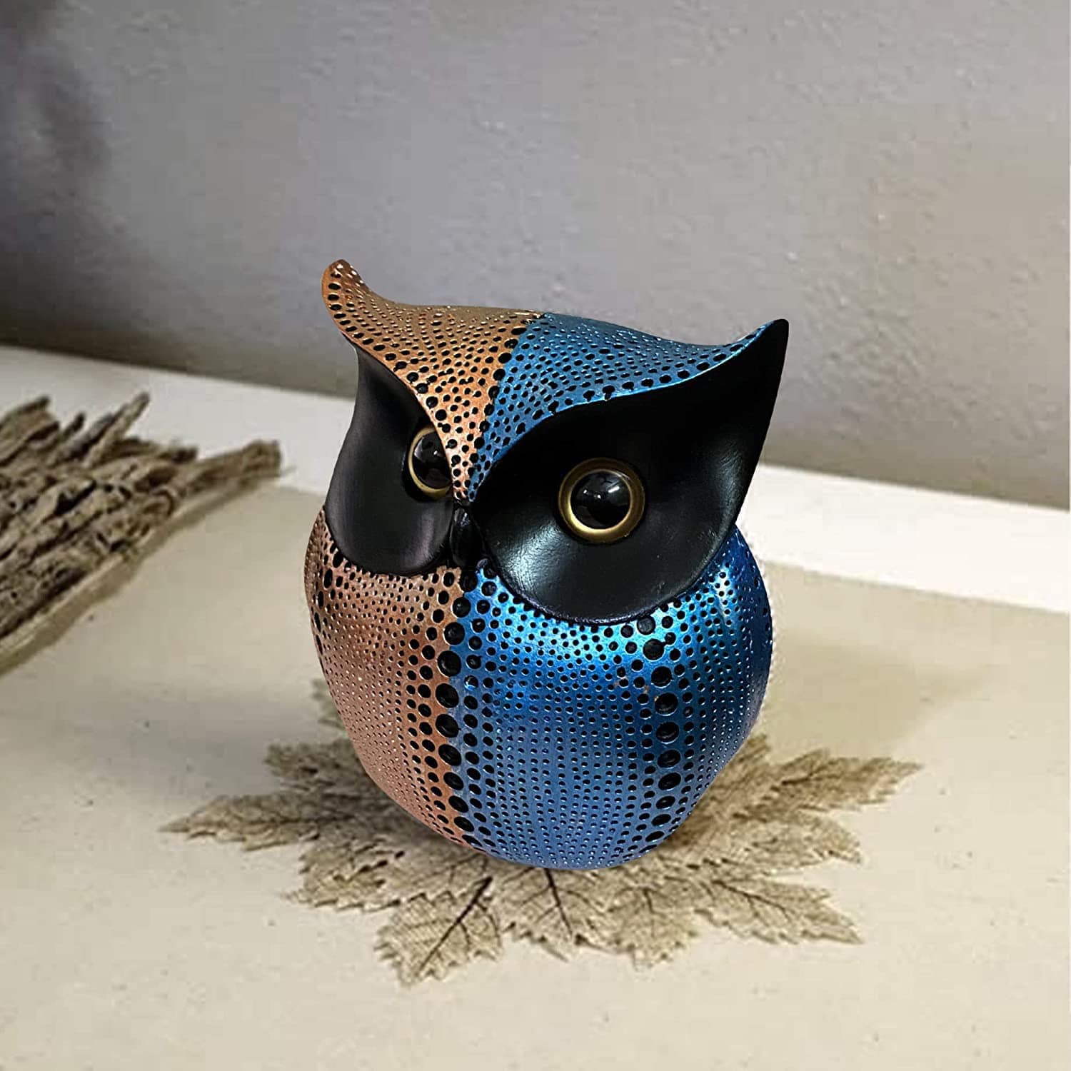 Classy Lucky Owl Resin Art Figure Showpiece -(Pack of 1, White) - YuvaFlowers
