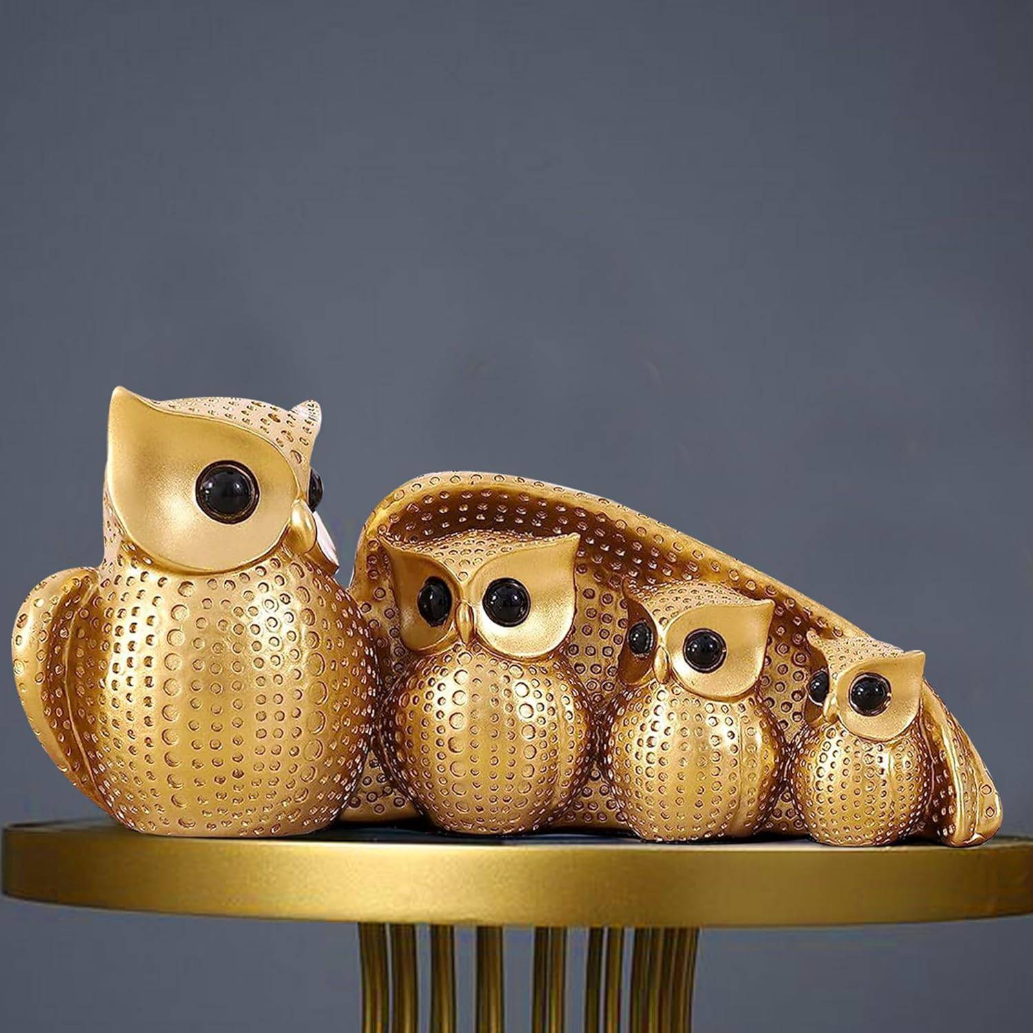Classy Lucky Owl Resin Art Figure Showpiece -(Pack of 1, White) - YuvaFlowers