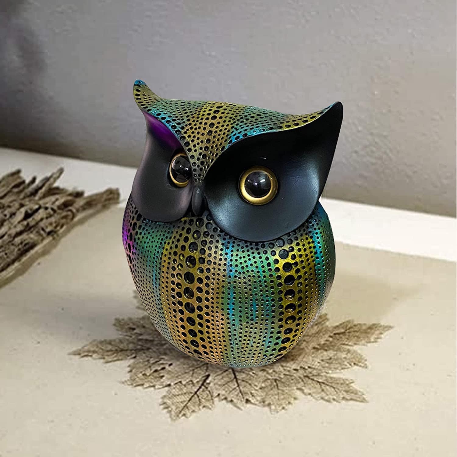 Classy Lucky Owl Resin Art Figure Showpiece -(Pack of 1, White) - YuvaFlowers
