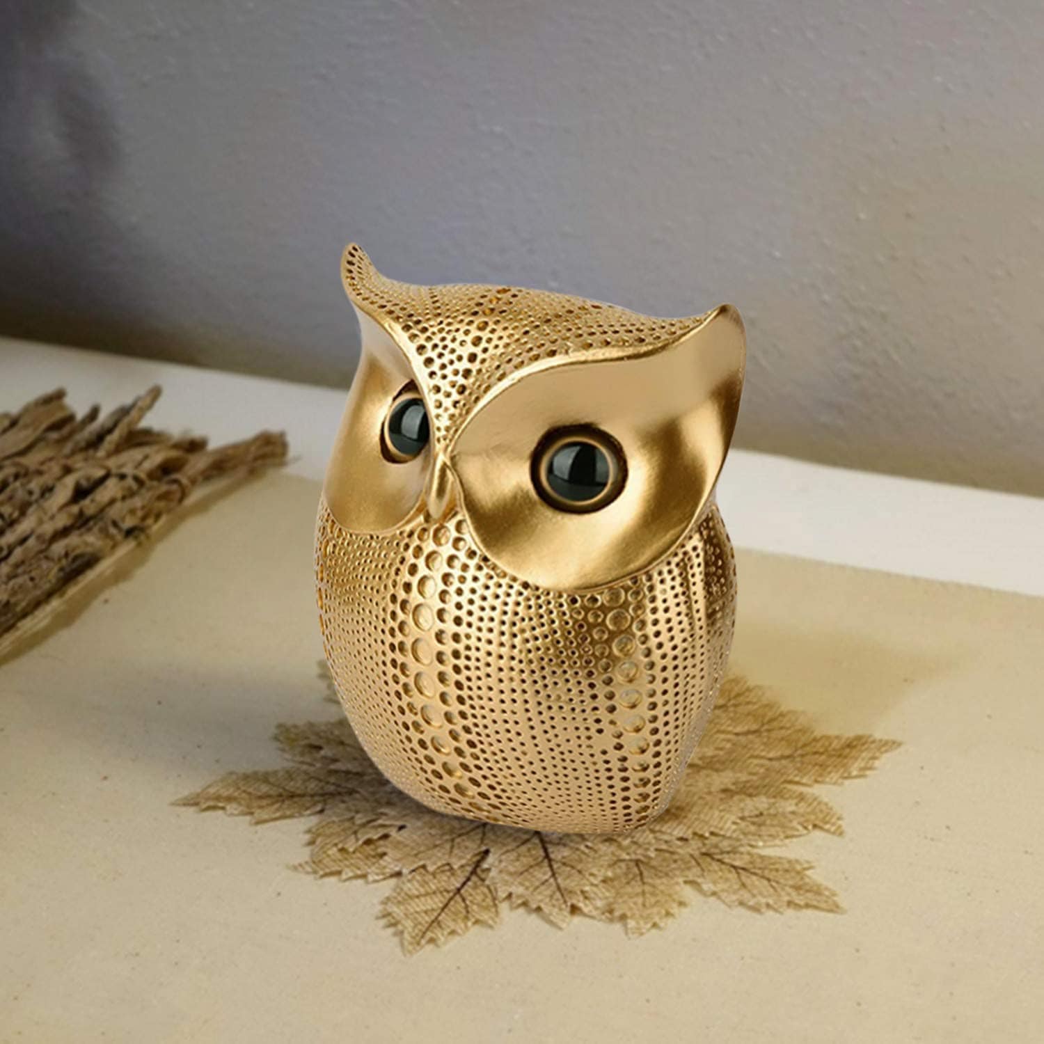 Classy Lucky Owl Resin Art Figure Showpiece -(Pack of 1, White) - YuvaFlowers