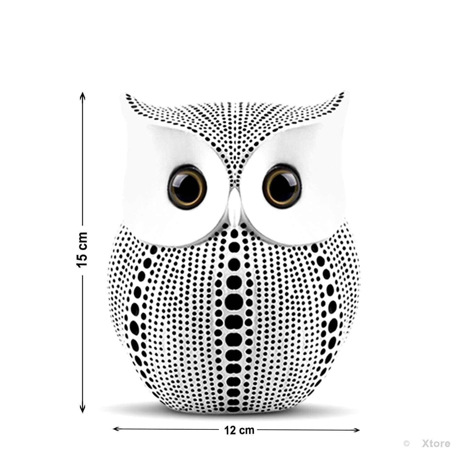 Classy Lucky Owl Resin Art Figure Showpiece -(Pack of 1, White) - YuvaFlowers