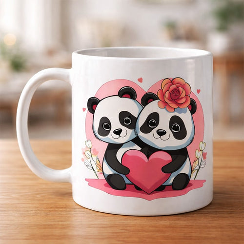 Cute Funny Panda Couple Valentine's Coffee Mug Online Gift Delivery