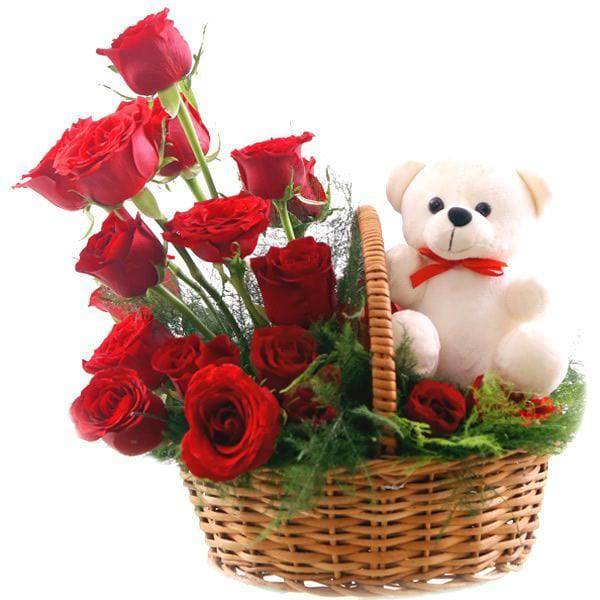 Cute Teddy Love - YuvaFlowers