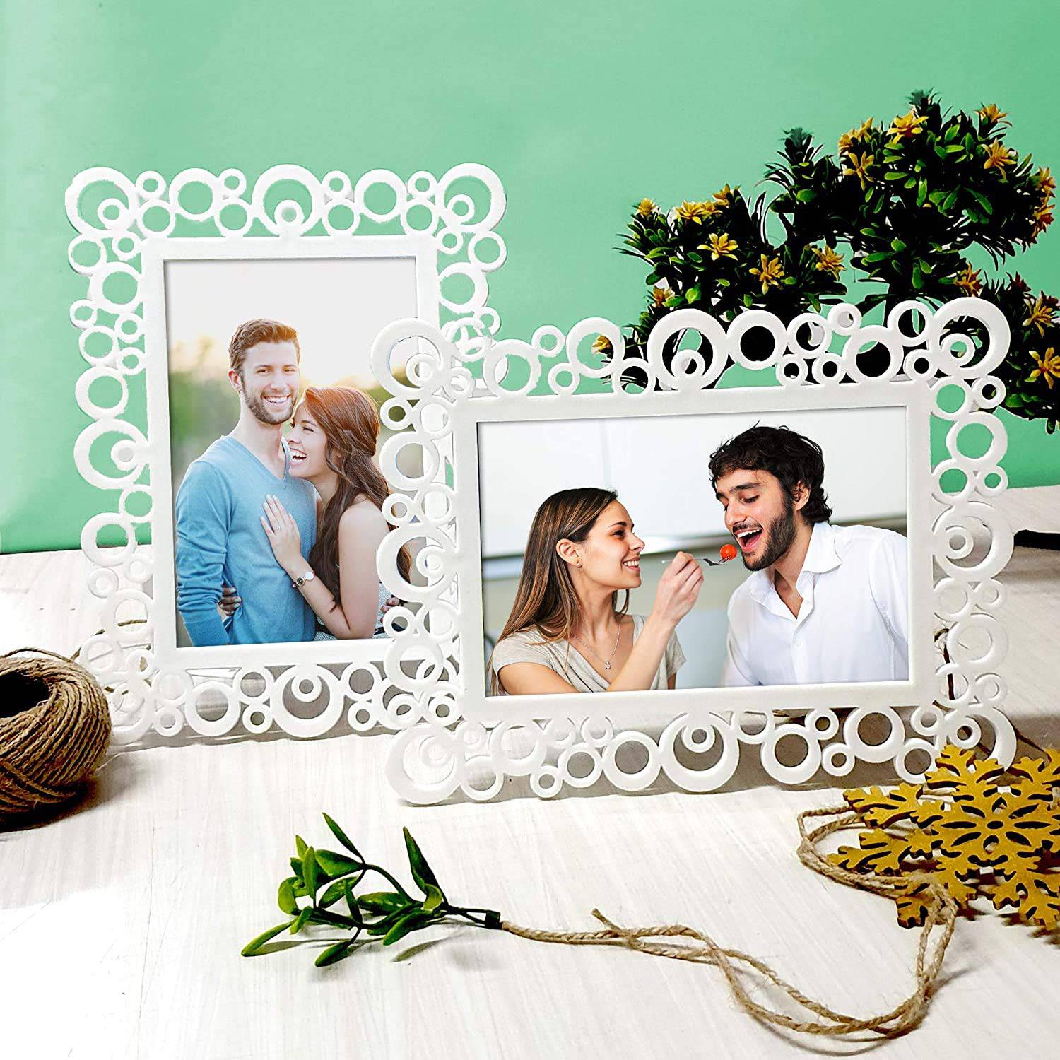 Decoralicious White Flower Photo Frame/Wall Hanging for Home Décor - YuvaFlowers