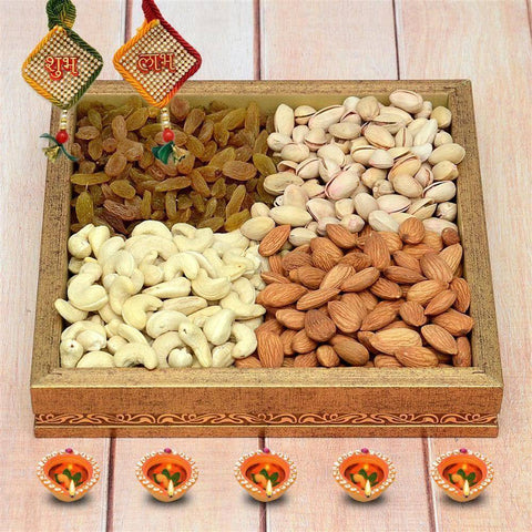 Diwali Dryfruits in A Tray - YuvaFlowers