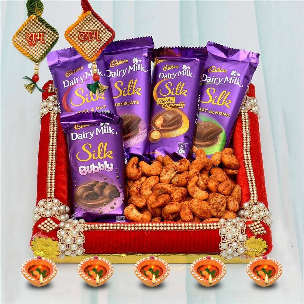 Dry Fruits and Chocolates Thali - YuvaFlowers
