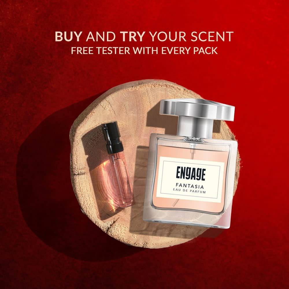 Engage Fantasia Perfume for Women, Long Lasting, Floral & Spicy, for Night Occasions, Gift for Women, Free Tester with pack, 100ml - YuvaFlowers