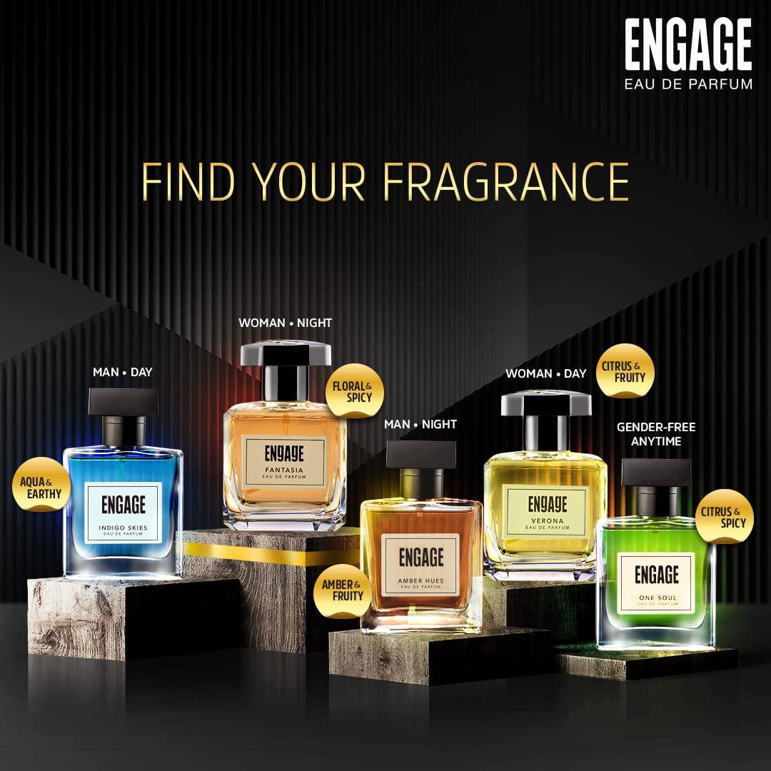 Engage Fantasia Perfume for Women, Long Lasting, Floral & Spicy, for Night Occasions, Gift for Women, Free Tester with pack, 100ml - YuvaFlowers