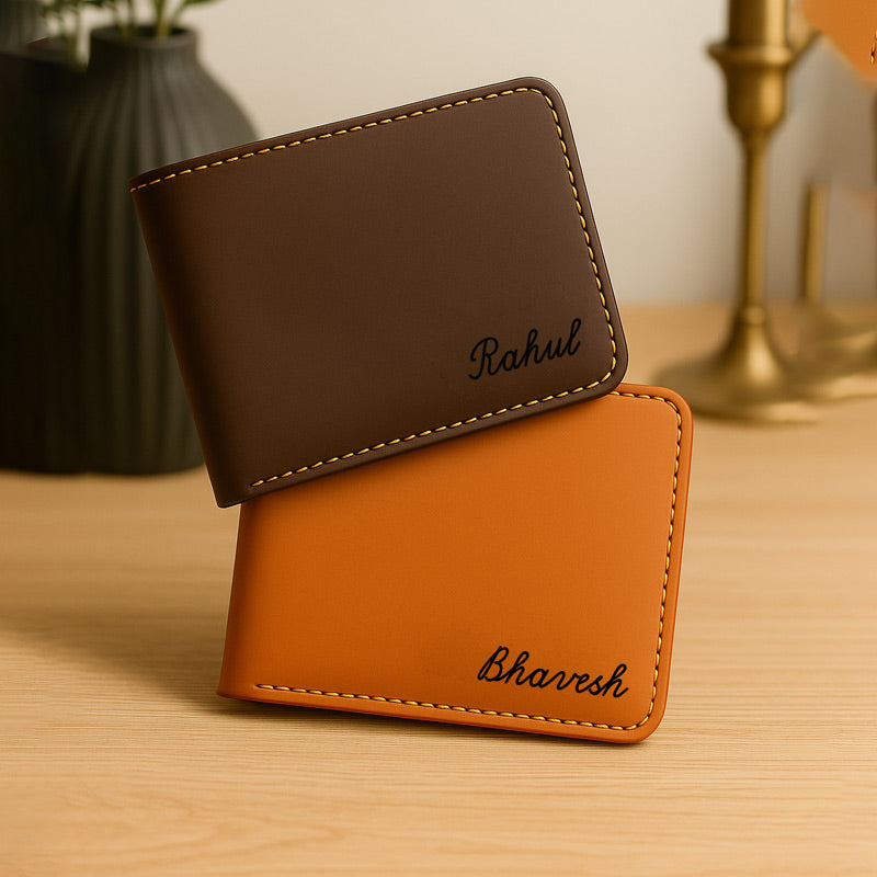Engraved Elegance Personalized Leather Wallet