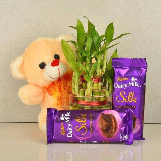 Exclusive Silk Hamper - YuvaFlowers