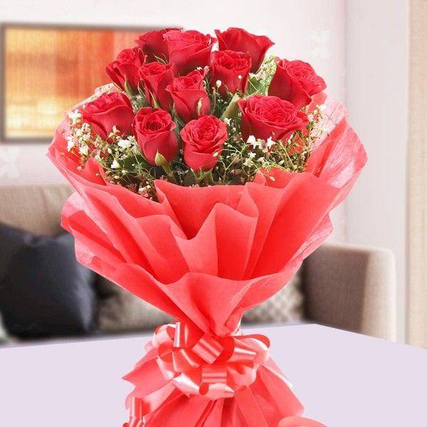 Exotic Red Roses Bouquet - YuvaFlowers