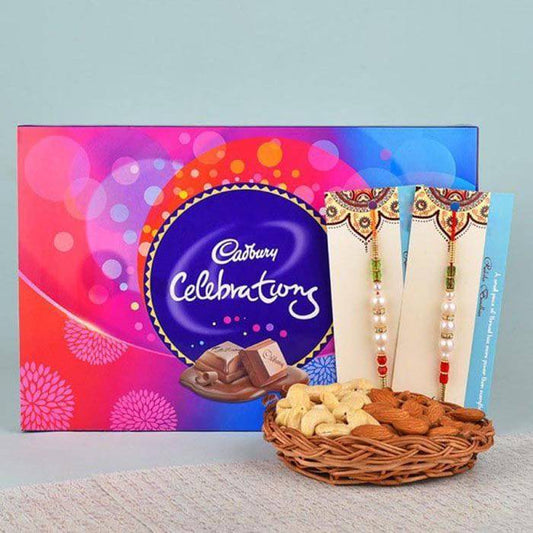 Exquisite Cadbury with Dryfruits Rakhi Gift Hamper - YuvaFlowers