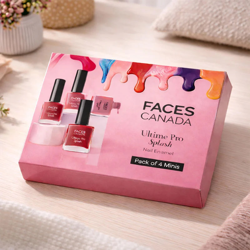 FACES CANADA Ultime Pro Splash Nail Enamel – Mini Nail Polish Set (Pack of 4)