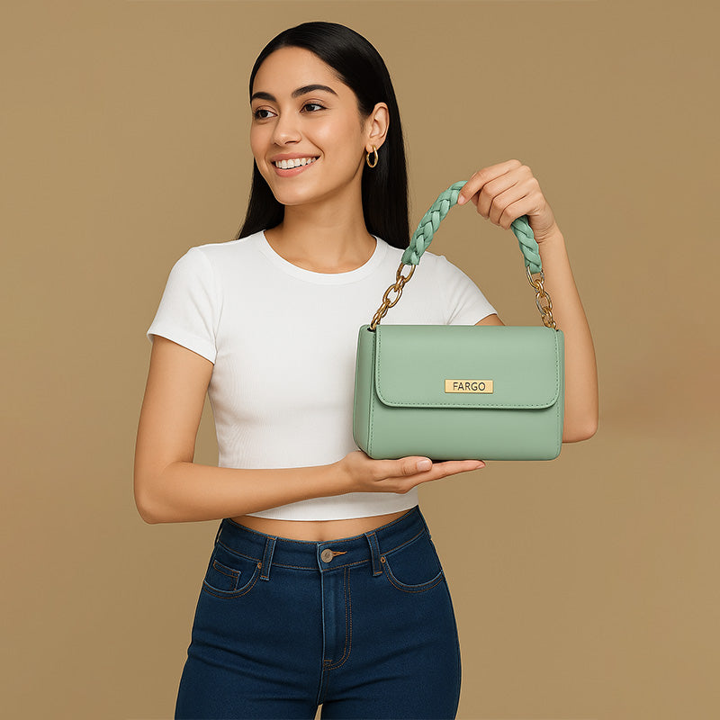 Women Green Sling Bag