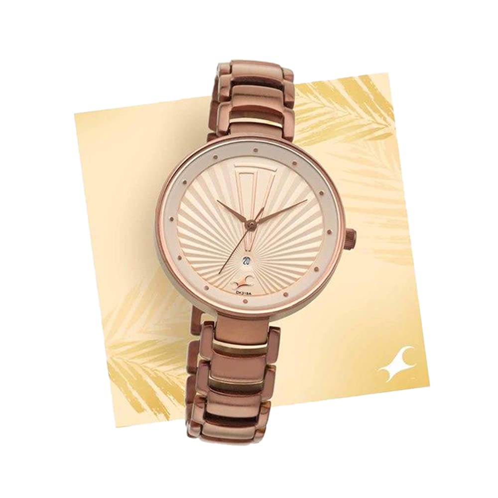 Fastrack Ruffles Analog Beige Dial Women's Watch-6216QM01/NR6216QM01 - YuvaFlowers