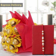 Ferrero Chocolate Bunch with Rakhi - YuvaFlowers