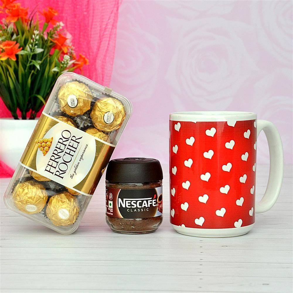 Ferrero Rocher with Mug & Coffee - YuvaFlowers