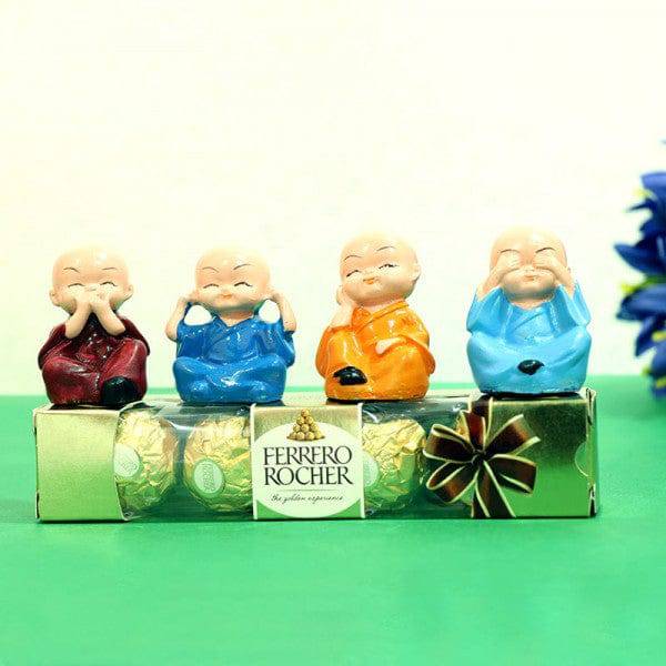 Ferrero with Buddha Miniature Combo - YuvaFlowers
