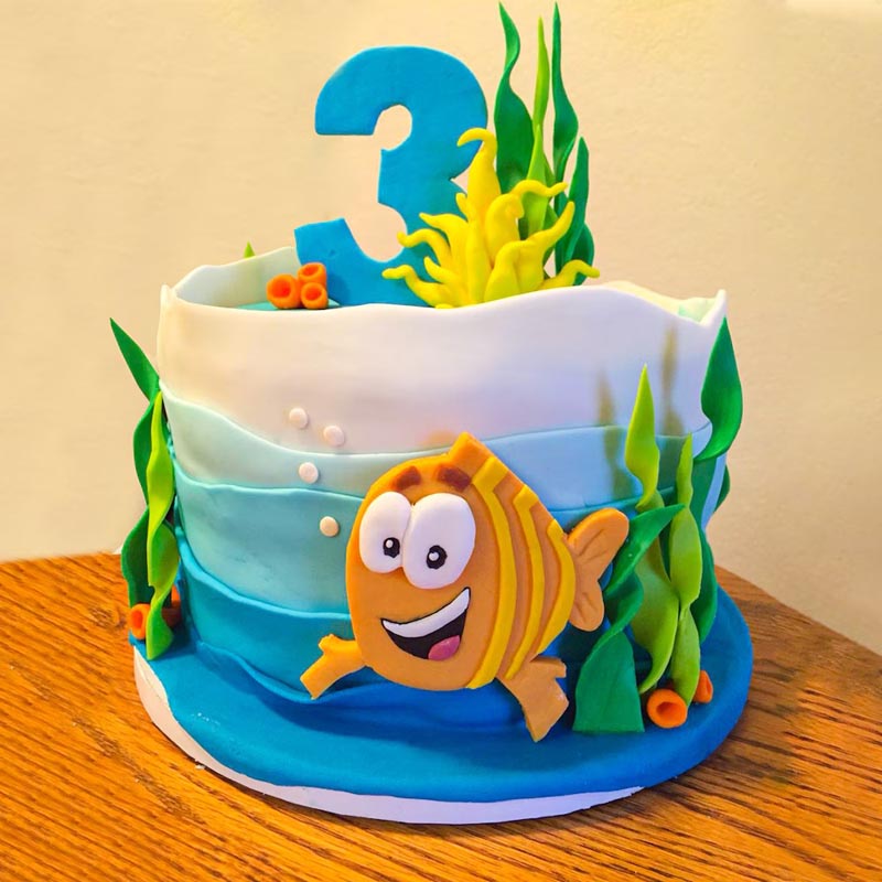 Fishy Vanilla Fondant Cake