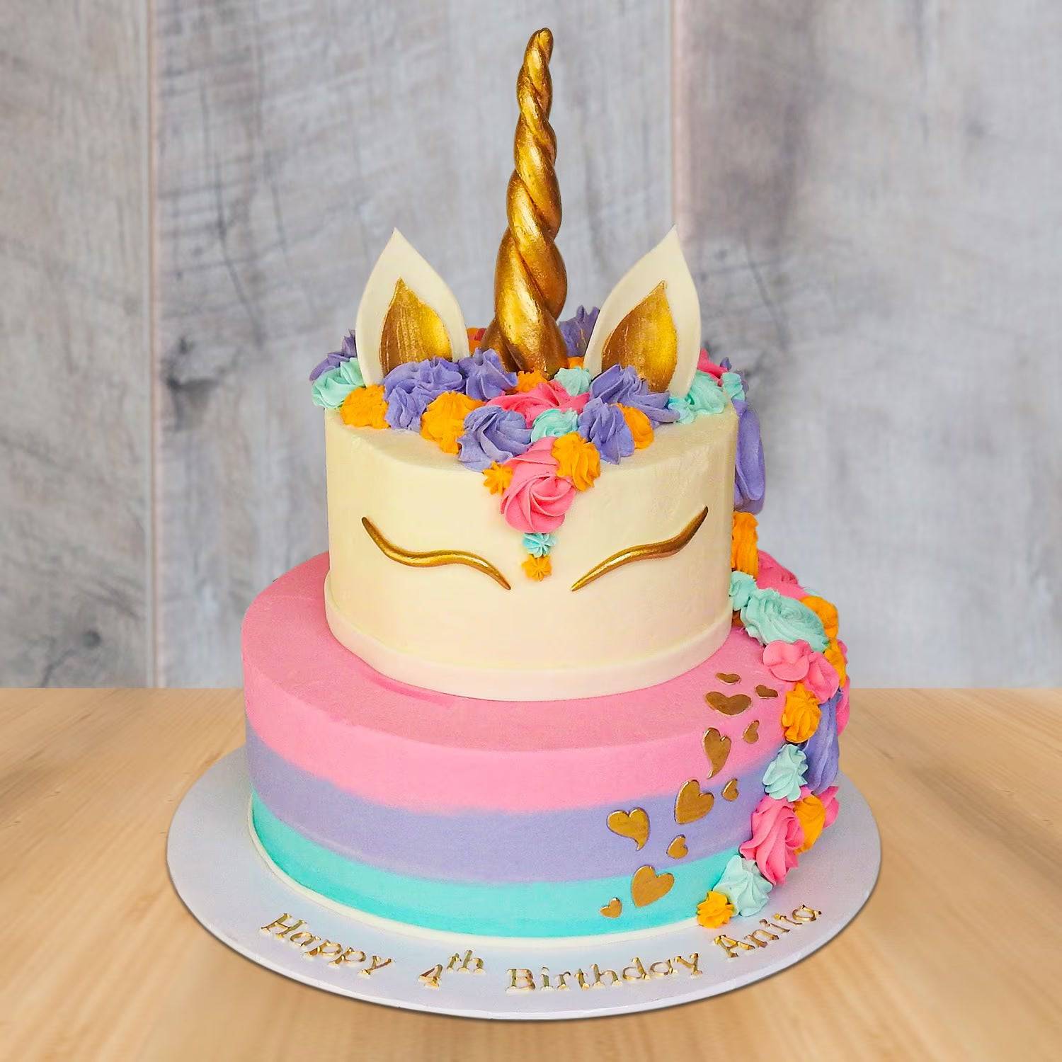 Flowery Unicorn Strawberry Cake - YuvaFlowers