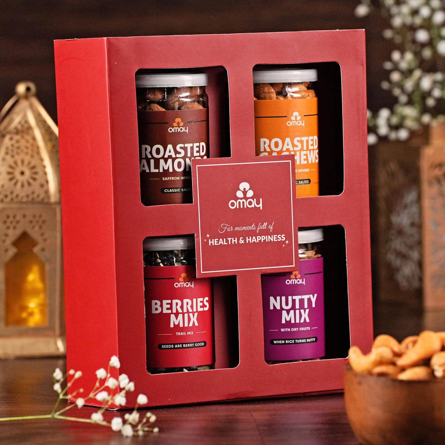 Foods Wholesome Treats Gift Box I Corporate Gift I Dry-Fruits, Healthy Snacks, Premium Gift Hamper I Gourmet Gift I Birthday Anniversary Gift I Premium Gift Box I Diwali Gift Hamper I Diwali Gift Box I Diwali Gift For Employees - YuvaFlowers