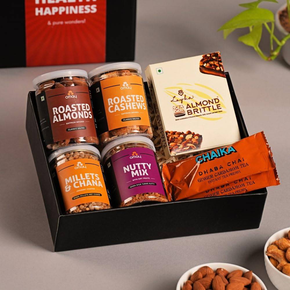 Foods Wholesome Treats Gift Box I Corporate Gift I Dry-Fruits, Healthy Snacks, Premium Gift Hamper I Gourmet Gift I Birthday Anniversary Gift I Premium Gift Box I Diwali Gift Hamper I Diwali Gift Box I Diwali Gift For Employees - YuvaFlowers