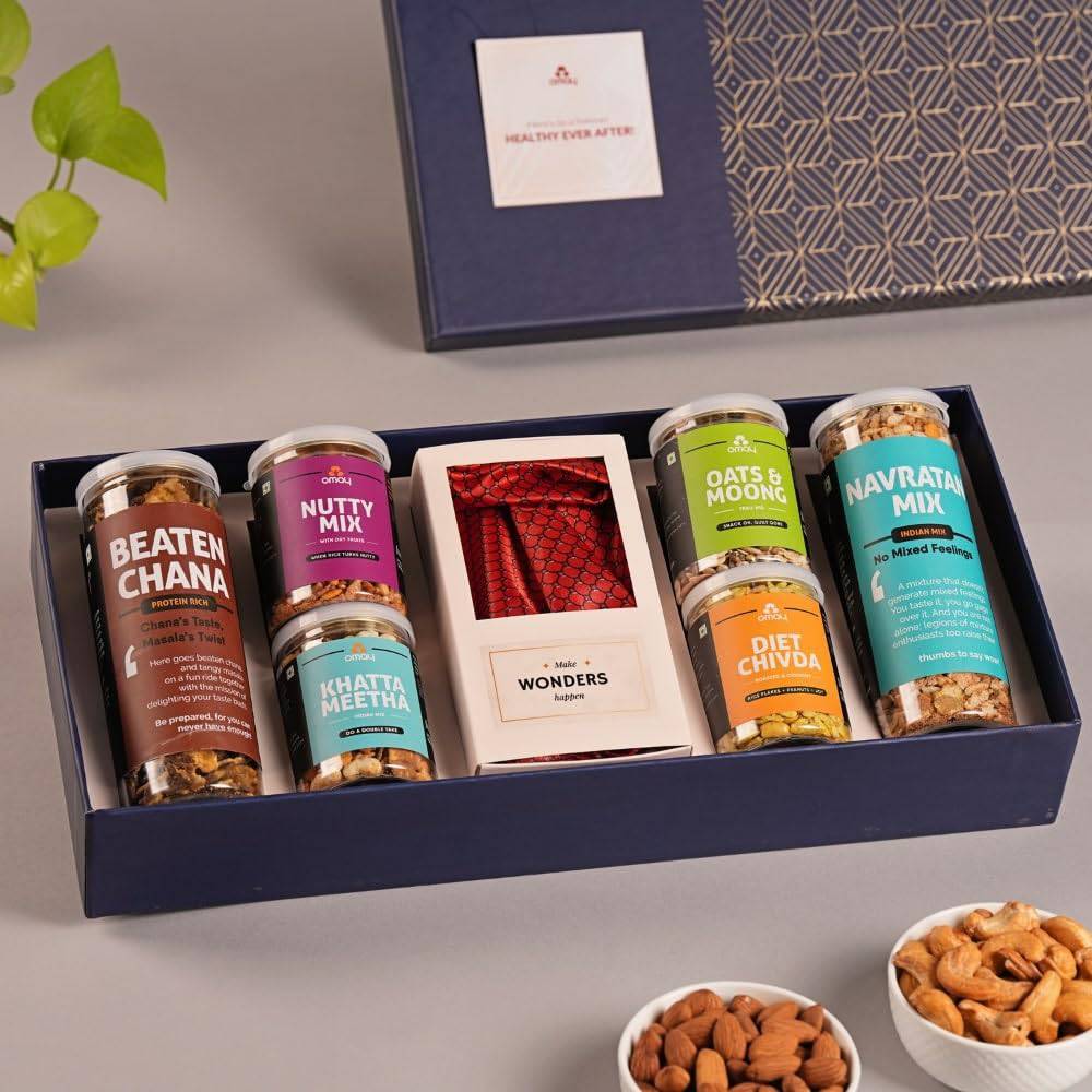 Foods Wholesome Treats Gift Box I Corporate Gift I Dry-Fruits, Healthy Snacks, Premium Gift Hamper I Gourmet Gift I Birthday Anniversary Gift I Premium Gift Box I Diwali Gift Hamper I Diwali Gift Box I Diwali Gift For Employees - YuvaFlowers