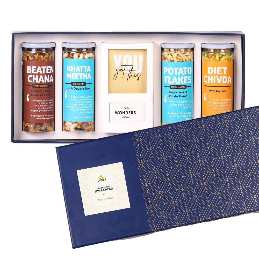 Foods Wholesome Treats Gift Box I Corporate Gift I Dry-Fruits, Healthy Snacks, Premium Gift Hamper I Gourmet Gift I Birthday Anniversary Gift I Premium Gift Box I Diwali Gift Hamper I Diwali Gift Box I Diwali Gift For Employees - YuvaFlowers