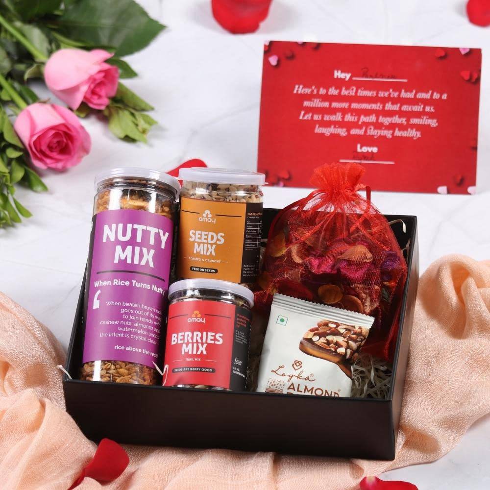 Foods Wholesome Treats Gift Box I Corporate Gift I Dry-Fruits, Healthy Snacks, Premium Gift Hamper I Gourmet Gift I Birthday Anniversary Gift I Premium Gift Box I Diwali Gift Hamper I Diwali Gift Box I Diwali Gift For Employees - YuvaFlowers