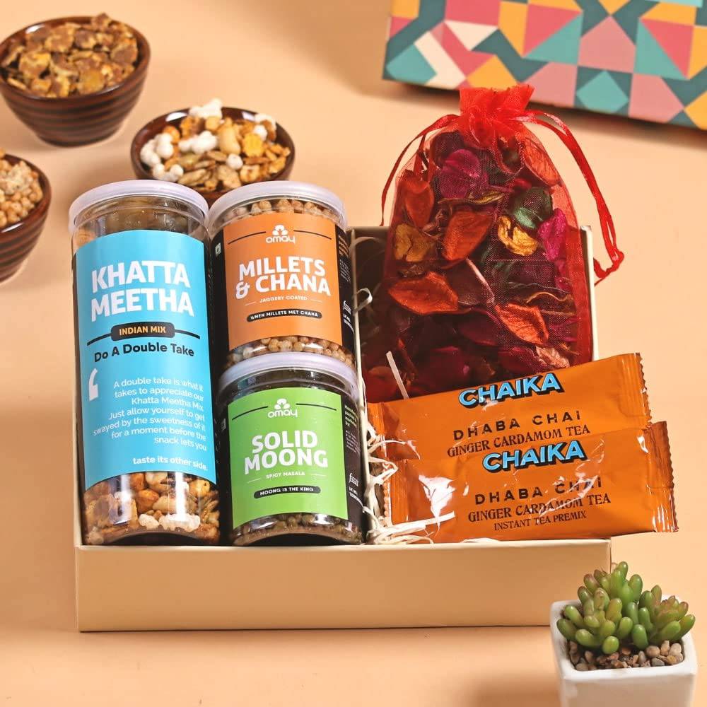 Foods Wholesome Treats Gift Box I Corporate Gift I Dry-Fruits, Healthy Snacks, Premium Gift Hamper I Gourmet Gift I Birthday Anniversary Gift I Premium Gift Box I Diwali Gift Hamper I Diwali Gift Box I Diwali Gift For Employees - YuvaFlowers