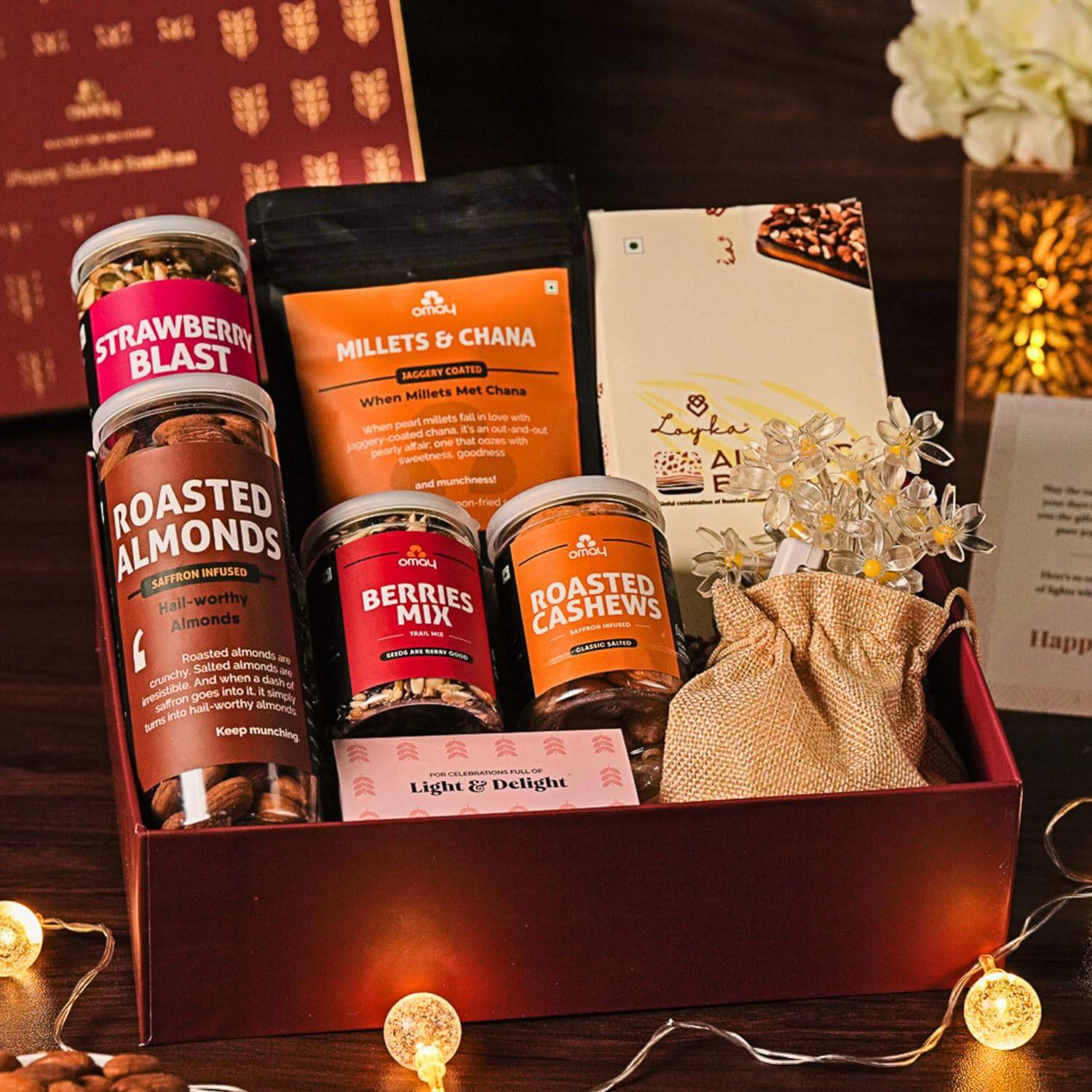 Foods Wholesome Treats Gift Box I Corporate Gift I Dry-Fruits, Healthy Snacks, Premium Gift Hamper I Gourmet Gift I Birthday Anniversary Gift I Premium Gift Box I Diwali Gift Hamper I Diwali Gift Box I Diwali Gift For Employees - YuvaFlowers