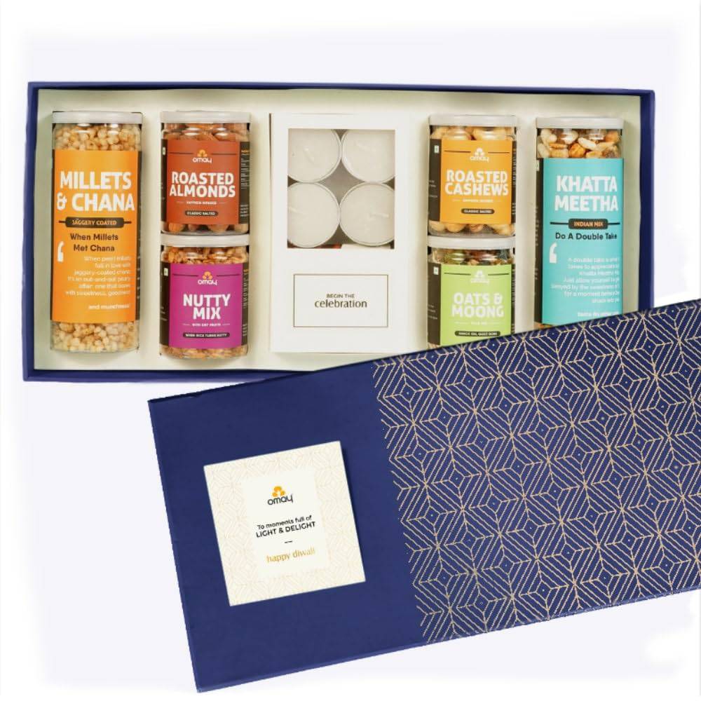 Foods Wholesome Treats Gift Box I Corporate Gift I Dry-Fruits, Healthy Snacks, Premium Gift Hamper I Gourmet Gift I Birthday Anniversary Gift I Premium Gift Box I Diwali Gift Hamper I Diwali Gift Box I Diwali Gift For Employees - YuvaFlowers