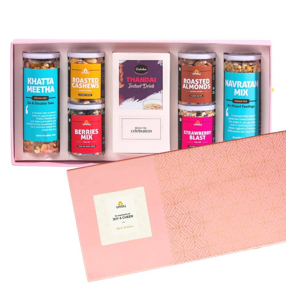 Foods Wholesome Treats Gift Box I Corporate Gift I Dry-Fruits, Healthy Snacks, Premium Gift Hamper I Gourmet Gift I Birthday Anniversary Gift I Premium Gift Box I Diwali Gift Hamper I Diwali Gift Box I Diwali Gift For Employees - YuvaFlowers