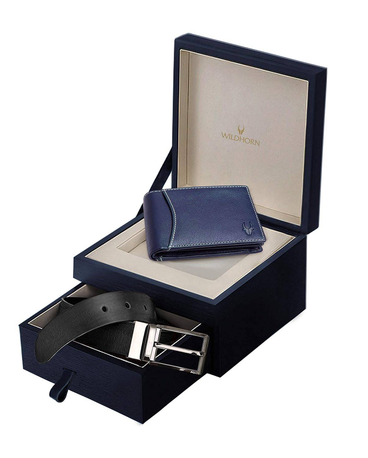 Gift Hamper for Men I Leather Wallet & Belt Combo Gift Set I Gift for Friend, Boyfriend,Husband,Father, Son etc (New Bombay Brown) - YuvaFlowers