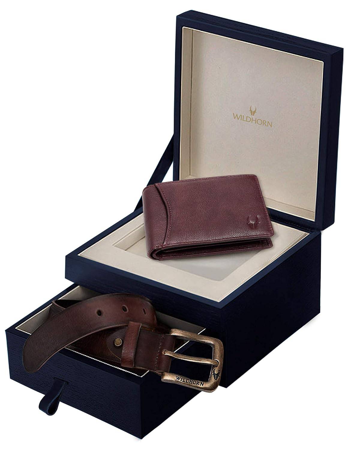 Gift Hamper for Men I Leather Wallet & Belt Combo Gift Set I Gift for Friend, Boyfriend,Husband,Father, Son etc (New Bombay Brown) - YuvaFlowers
