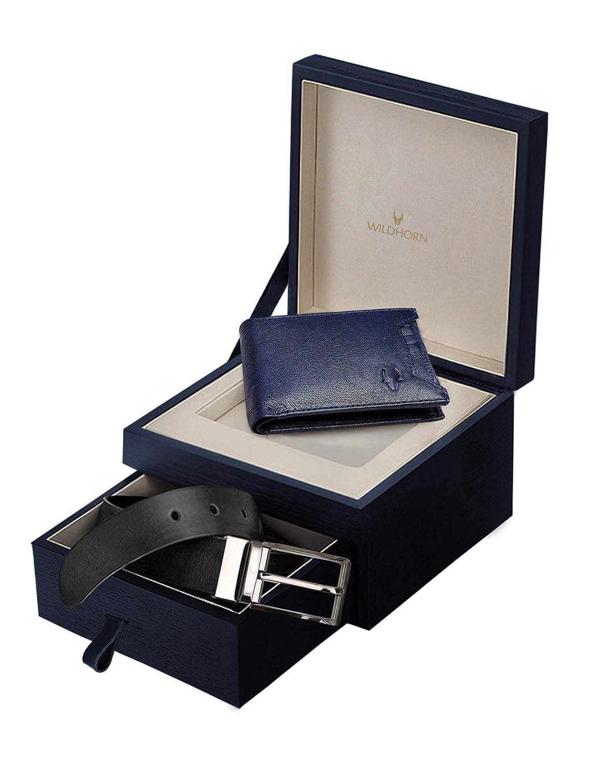 Gift Hamper for Men I Leather Wallet & Belt Combo Gift Set I Gift for Friend, Boyfriend,Husband,Father, Son etc (New Bombay Brown) - YuvaFlowers
