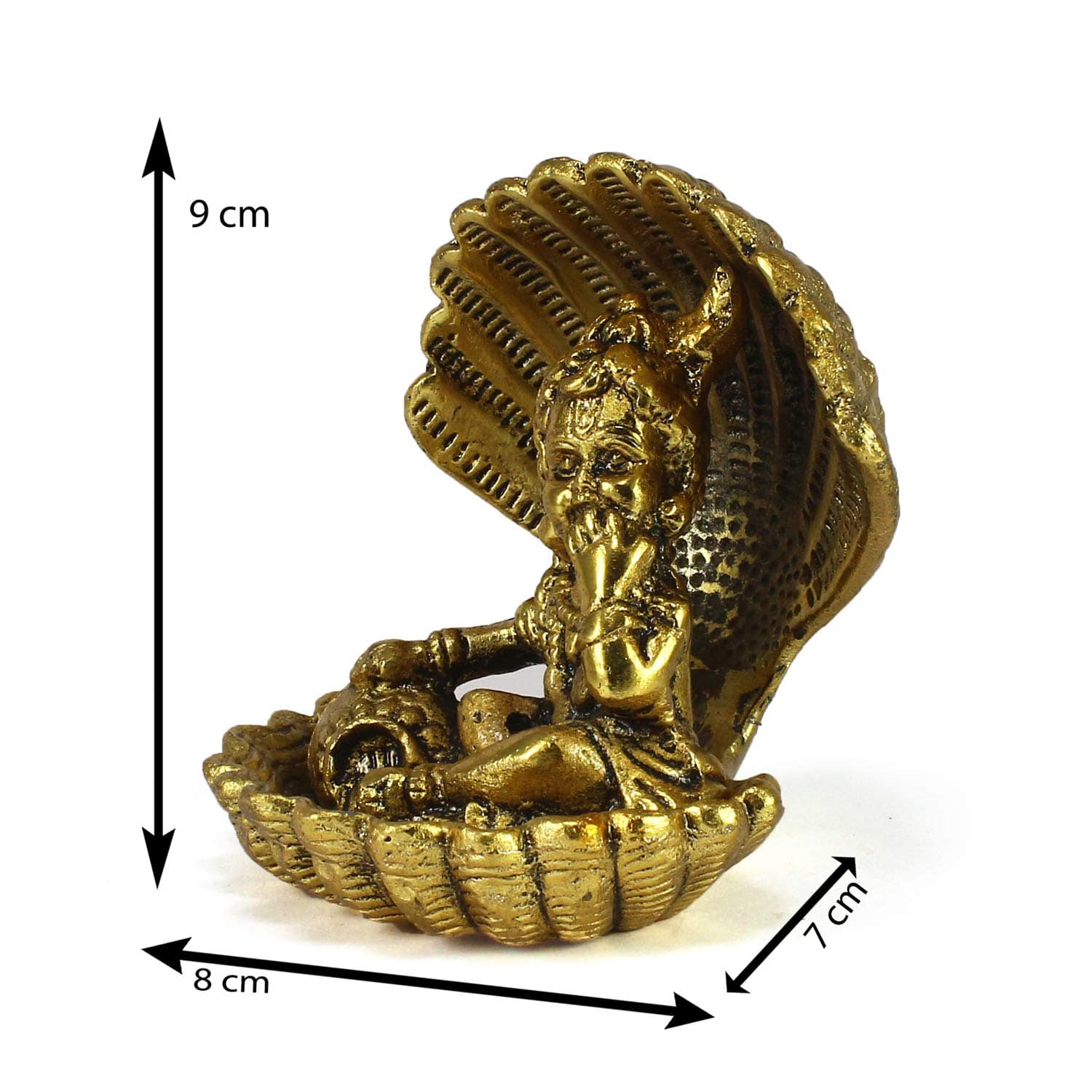 Golden Bal Gopal Krishna Having Makhan' Decorative Showpiece (Metal, 8 cm x 9 cm, Golden, AGK507) - YuvaFlowers
