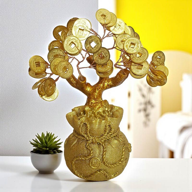 Golden Feng Shui Money Tree for Prosperity & Wealth
