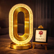 Golden Oval Crystal LED Table Lamp – Luxury Warm Glow Decorative Night Light