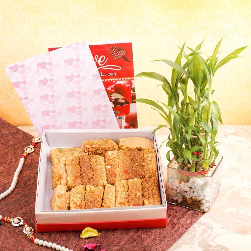 Good Luck With Milk Cake - YuvaFlowers