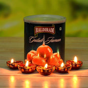 Haldiram gulab jamun and Diya Hamper - YuvaFlowers