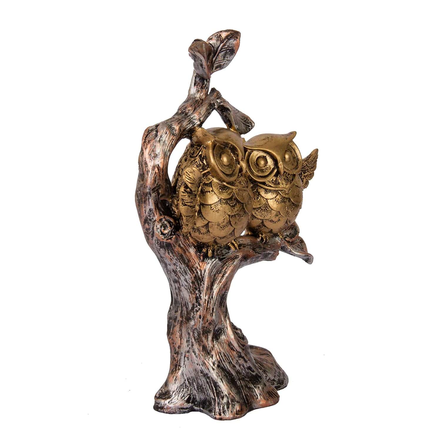 Handcrafted Owl Couple on Tree Showpiece Bird Statue for Home Décor Living Room Bedroom Table Top Antique Garden Decoration Items (26 X 17 cm) - YuvaFlowers