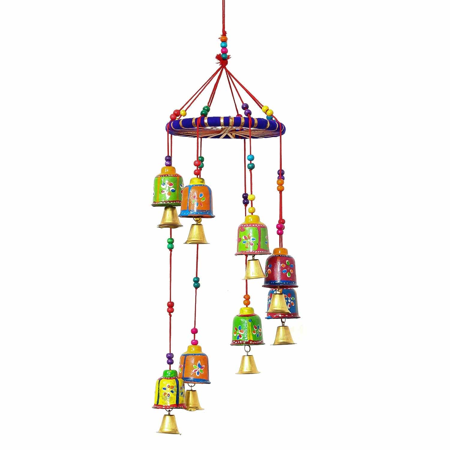 handicrafted Decorative Wall/Door/Window Hanging Bells Wind Chimes Showpiece for Home Decor, Wall Decor, Pooja Room Temple, Diwali Gift, Corporate Gift - YuvaFlowers