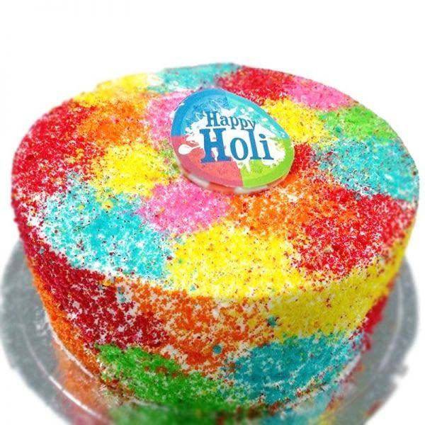 Happy Holi Color Sprinkle Vanilla Cake 1 kg - YuvaFlowers