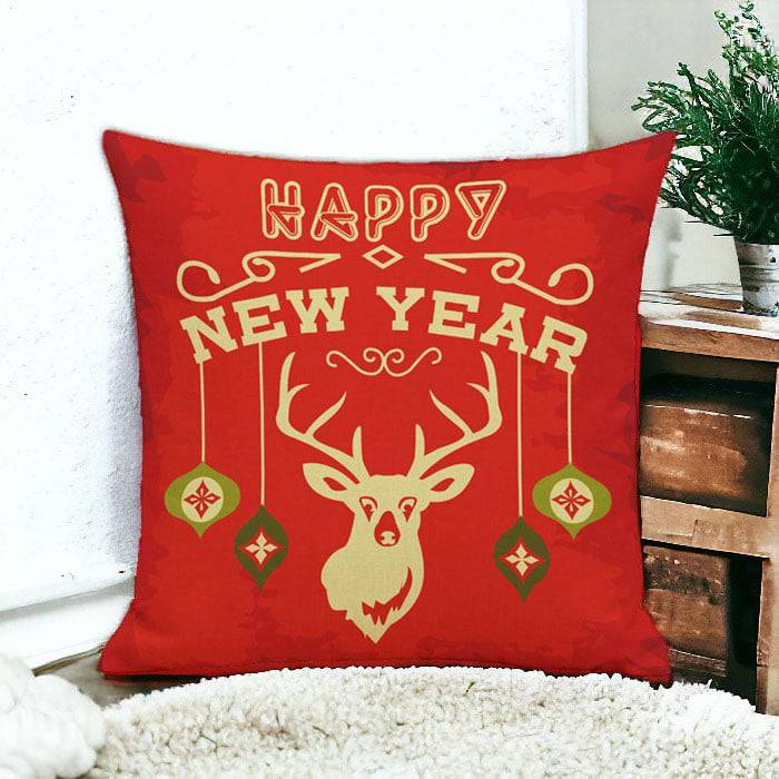 Happy new year cushion - YuvaFlowers