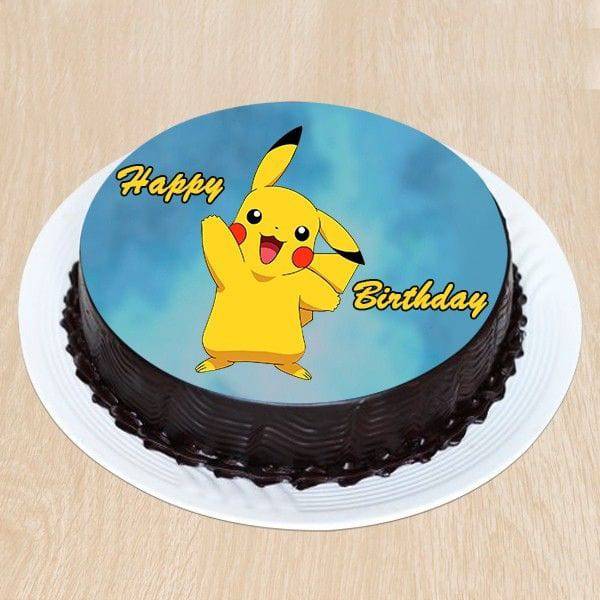 Happy Pikachu Chocolate Cake - YuvaFlowers