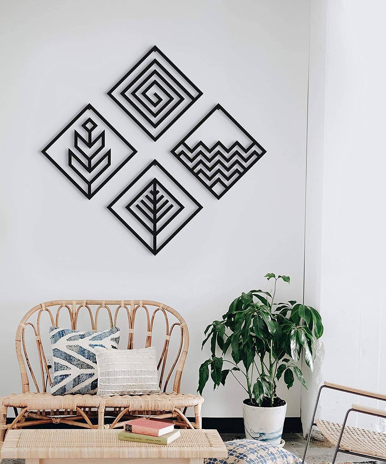 Home Decor Items 4 Elements Wall Decor For Living Room, Bedroom, And Kitchen - Stylish Showpieces For Home Decor - Interior Decoration Items 4 Elements Home Decor (style 16) - YuvaFlowers