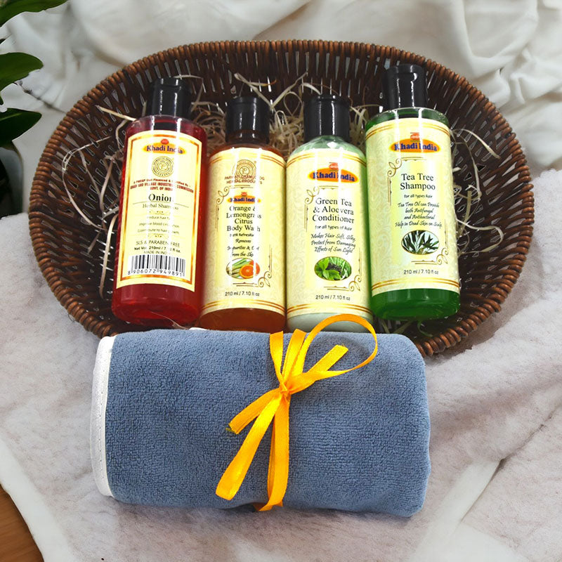 Khadi Bath Essential Combo And Towel - YuvaFlowers