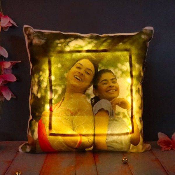 LED Personalized Cushion - YuvaFlowers